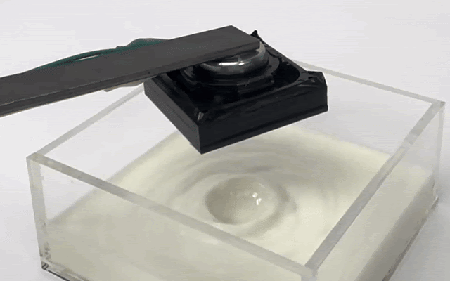 Photo of the Synthetic Jets prototype, showing wearable actuators for directional airflow feedback.
